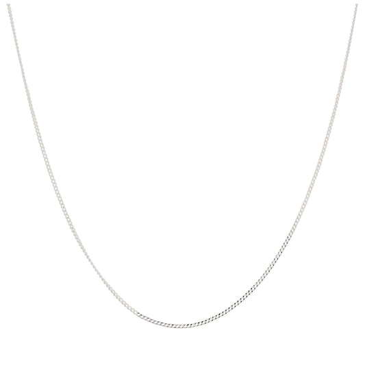 Sterling Silver Very Fine 0.5mm Diamond Cut Curb Chain 14 - 32 Inches
