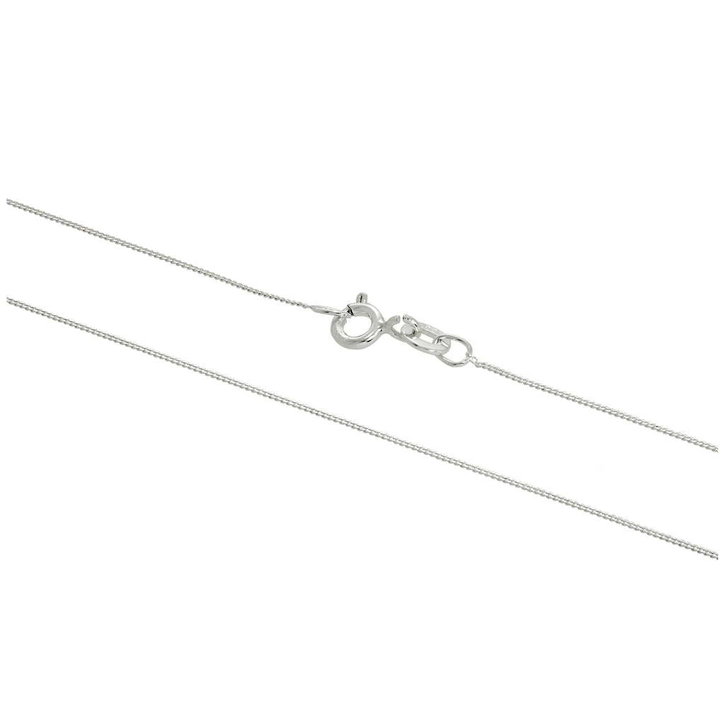 Sterling Silver Very Fine 0.5mm Diamond Cut Curb Chain 14 - 32 Inches