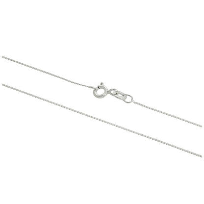 Sterling Silver Very Fine 0.5mm Diamond Cut Curb Chain 14 - 32 Inches