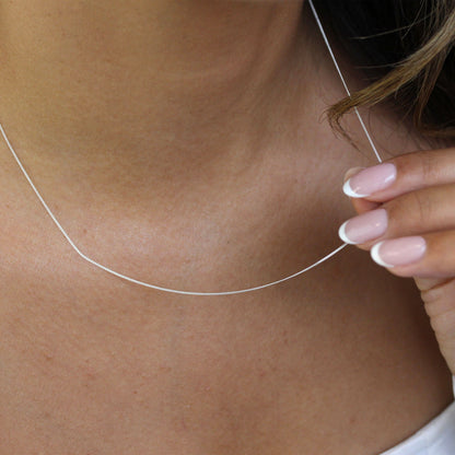 Sterling Silver Very Fine 0.5mm Diamond Cut Curb Chain 14 - 32 Inches