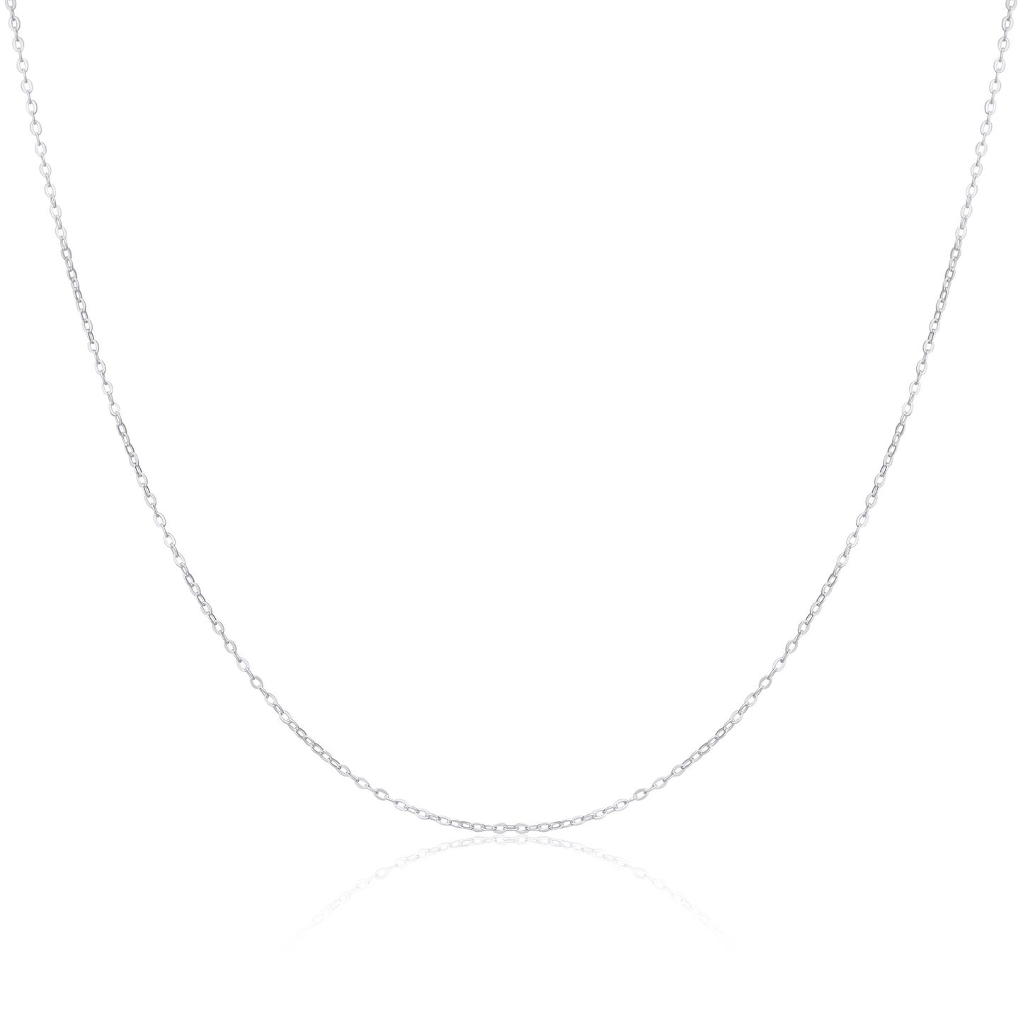 Sterling Silver 1mm Flat Cable Chain 14 - 28 Inches