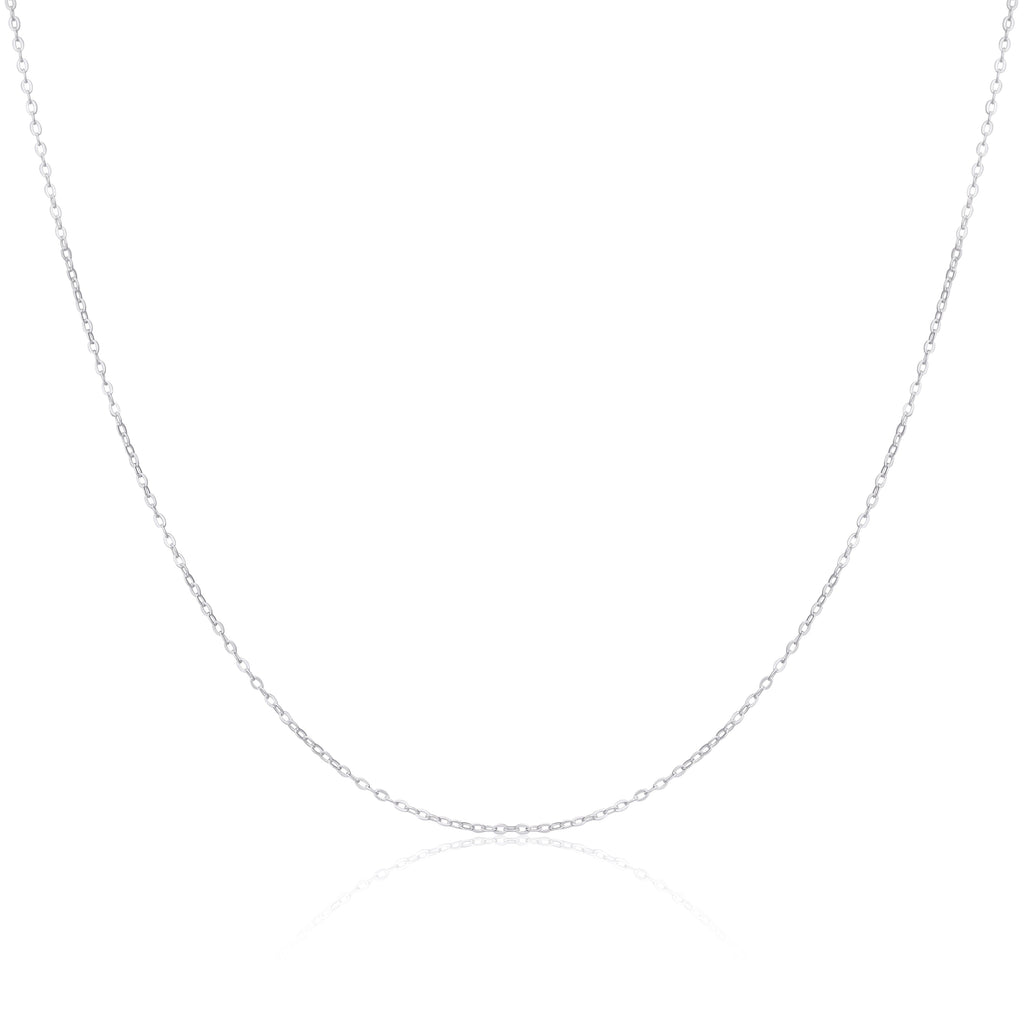 Sterling Silver 1mm Flat Cable Chain 14 - 28 Inches