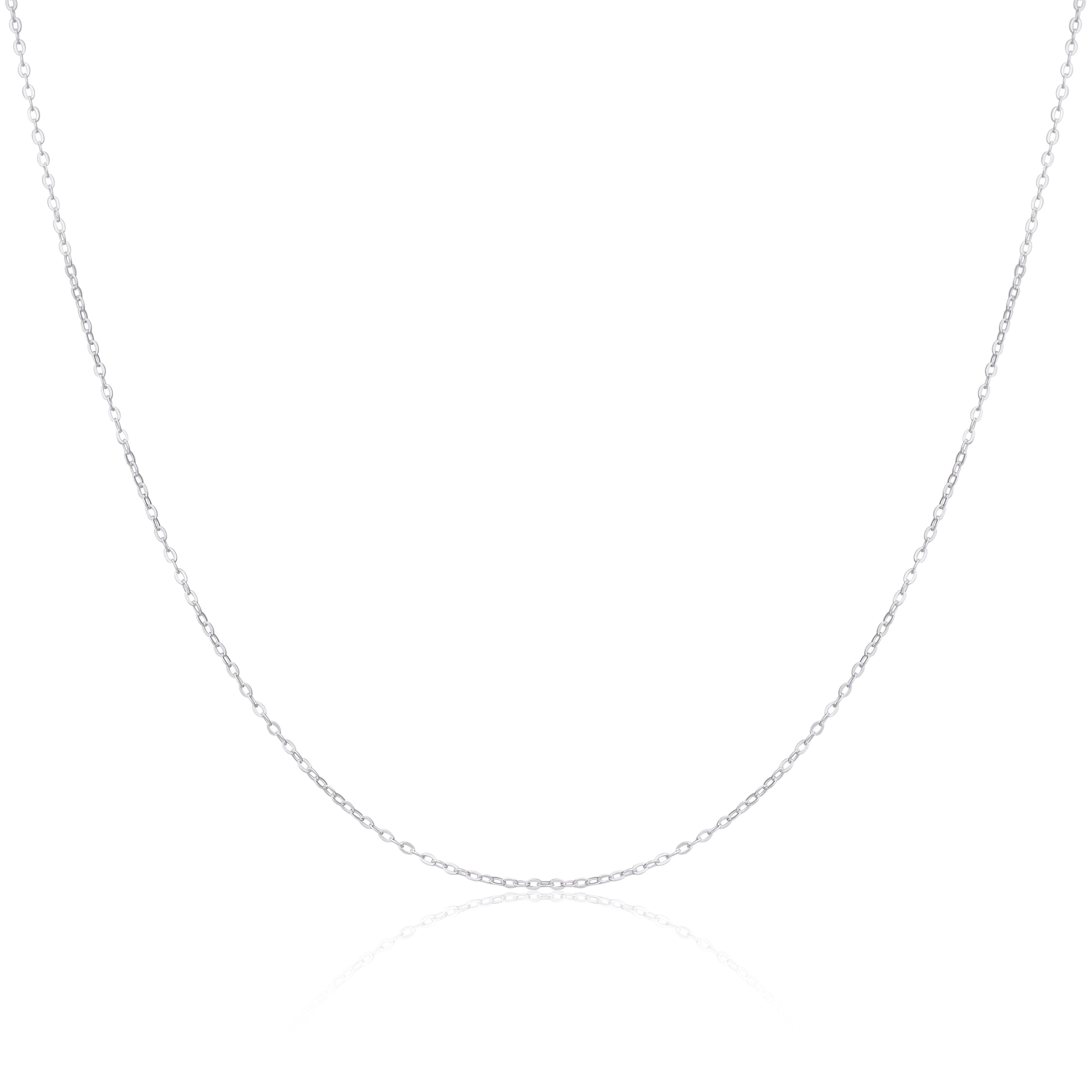Sterling Silver 1mm Flat Cable Chain 14 - 28 Inches