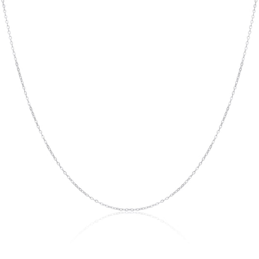 Sterling Silver 1mm Flat Cable Chain 14 - 28 Inches