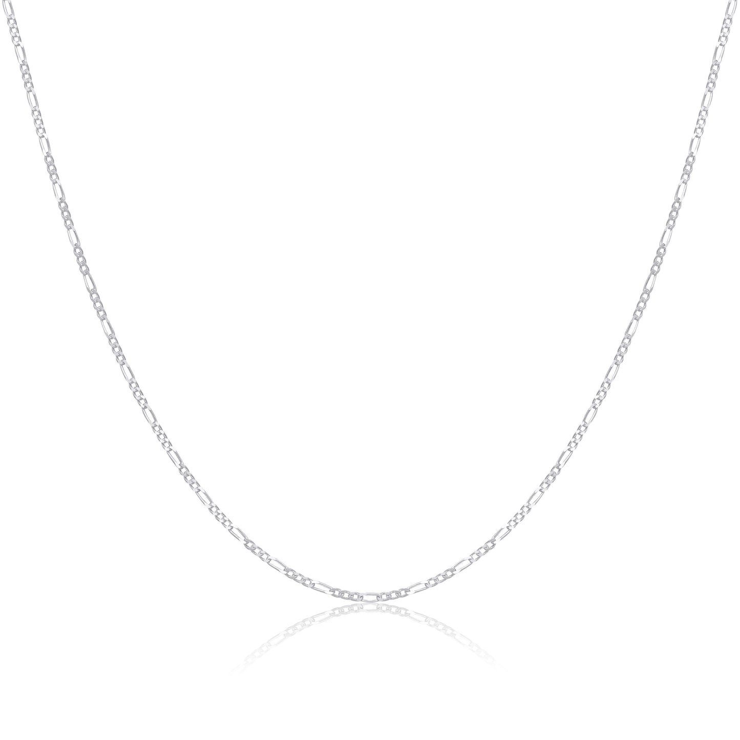 Sterling Silver 1.3mm Figaro Chain 14 - 32 Inches