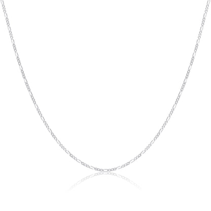 Sterling Silver 1.3mm Figaro Chain 14 - 32 Inches
