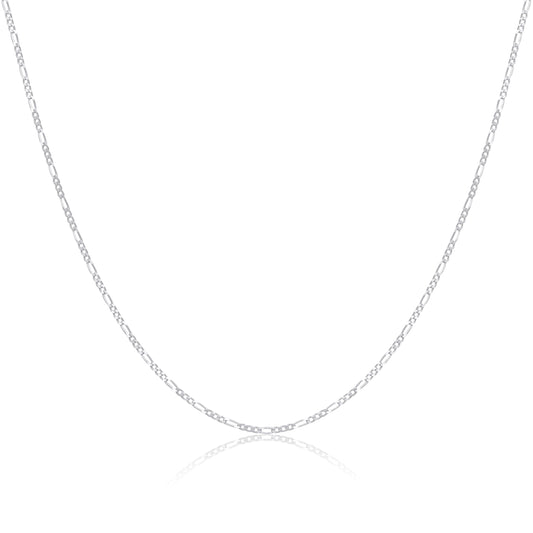 Sterling Silver 1.3mm Figaro Chain 14 - 32 Inches