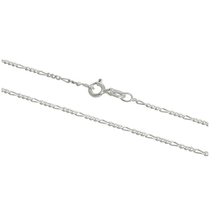 Sterling Silver 1.3mm Figaro Chain 14 - 32 Inches