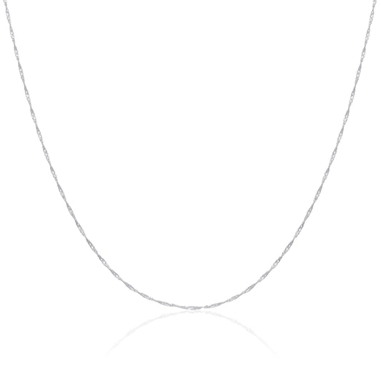 Sterling Silver Disco Twisted Diamond Cut Chain 16 - 24 Inches