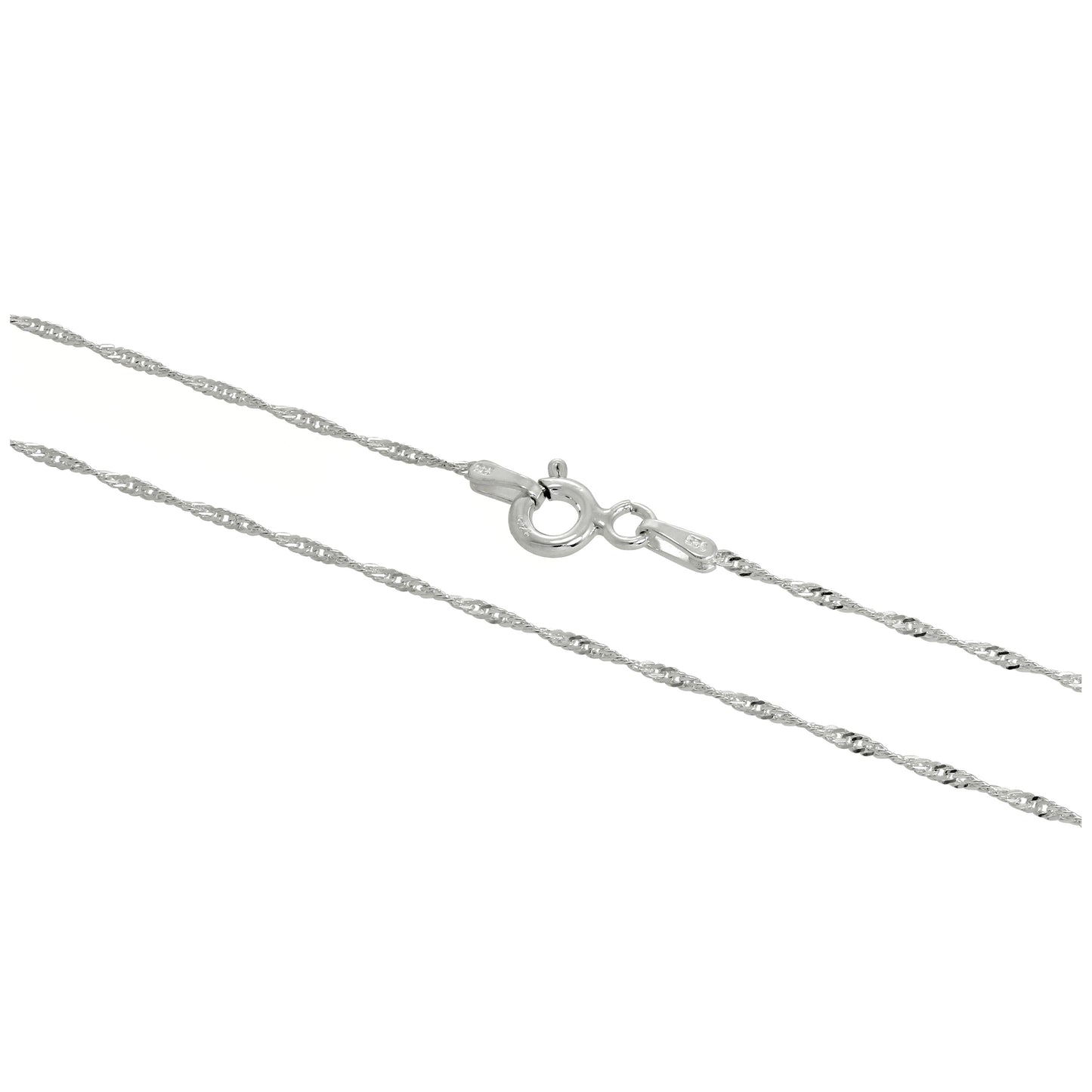Sterling Silver Disco Twisted Diamond Cut Chain 16 - 24 Inches