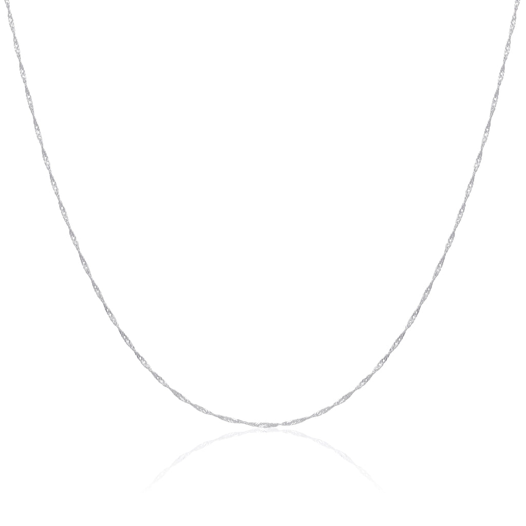 Sterling Silver Disco Twisted Diamond Cut Chain 16 - 24 Inches