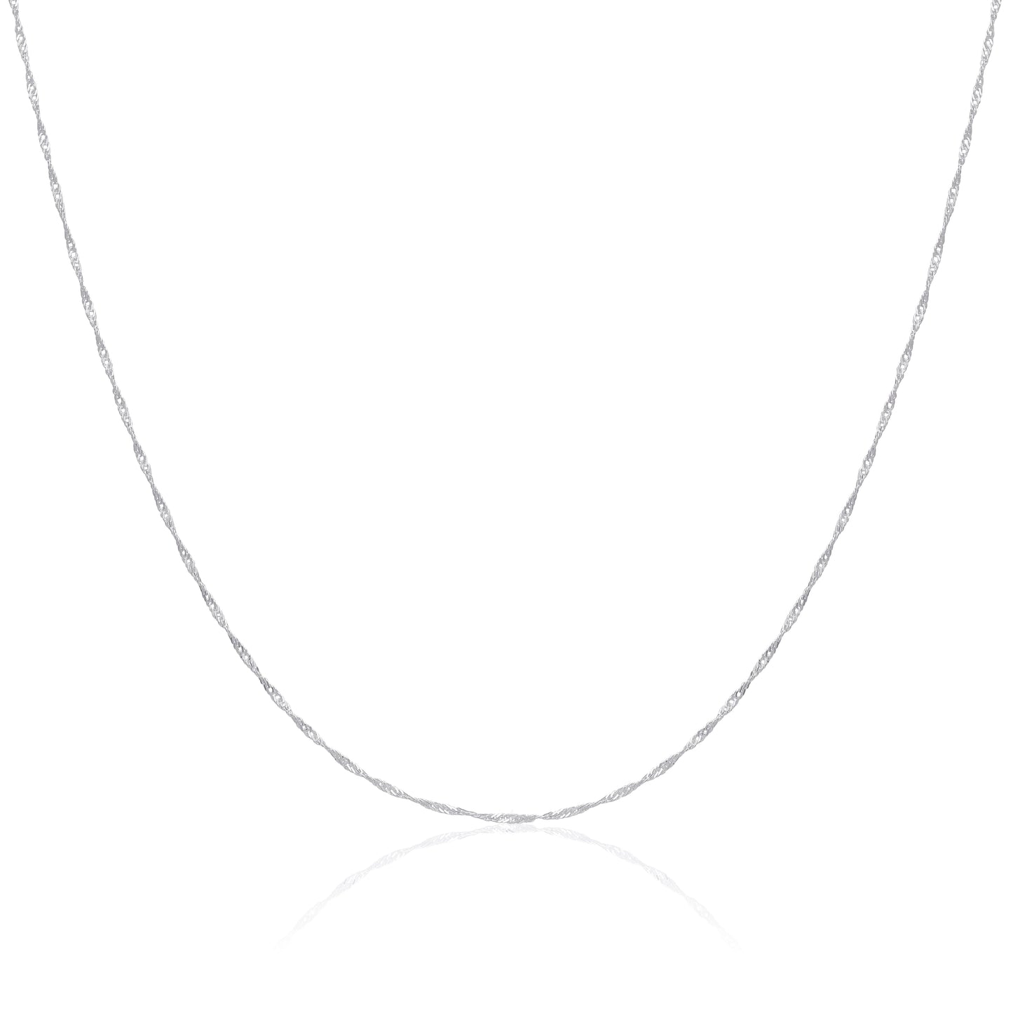 Sterling Silver Disco Twisted Diamond Cut Chain 16 - 24 Inches
