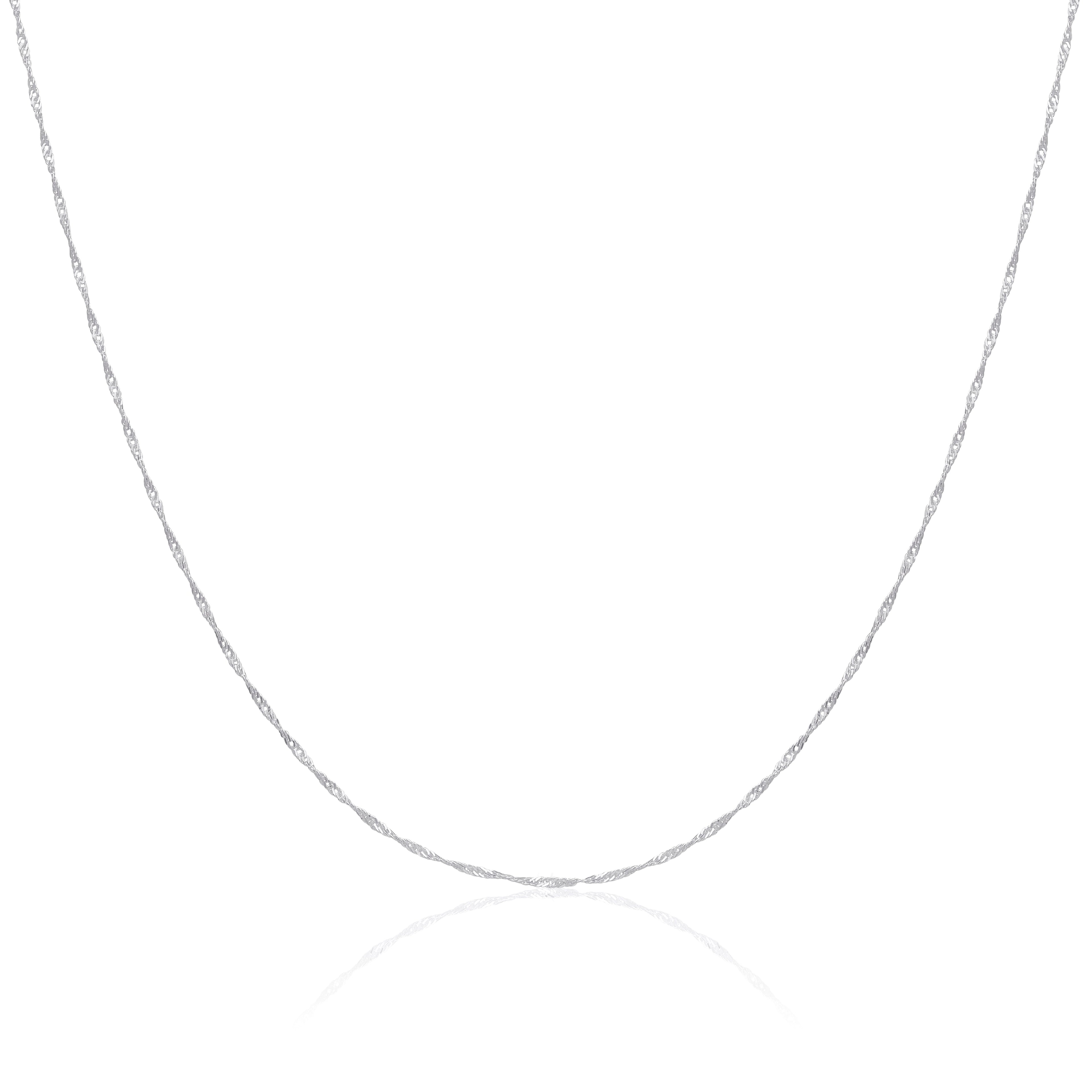 Sterling Silver Disco Twisted Diamond Cut Chain 16 - 24 Inches