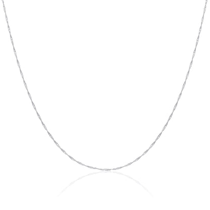 Sterling Silver Disco Twisted Diamond Cut Chain 16 - 24 Inches