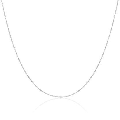 Sterling Silver Disco Twisted Diamond Cut Chain 16 - 24 Inches