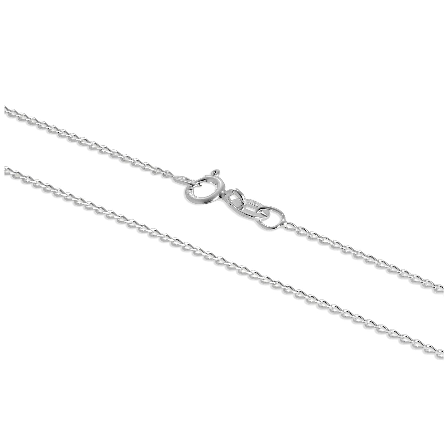 Sterling Silver 1mm Long Curb Chain 14 - 32 Inches