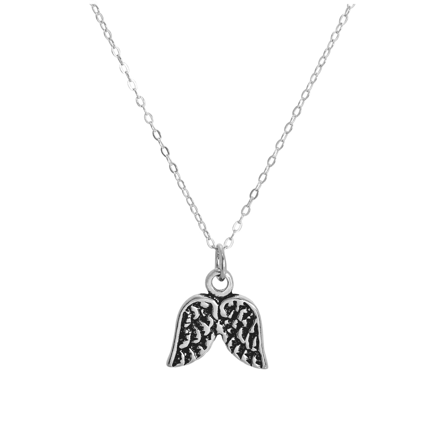 Sterling Silver Angel Wings Pendant Necklace 14 - 28 Inches