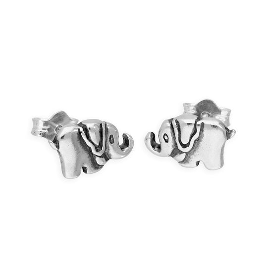 Sterling Silver Little Elephant Stud Earrings