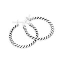 Sterling Silver 21mm Woven Hoop Earrings
