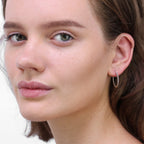Sterling Silver 21mm Woven Hoop Earrings