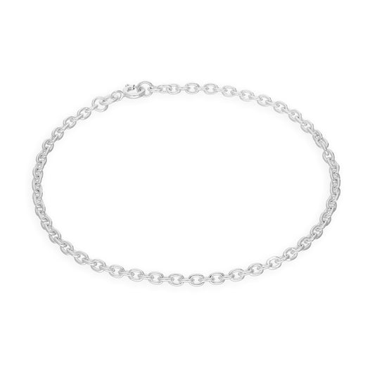 Sterling Silver 3mm Curb Cable Bracelet 6 - 8 Inches