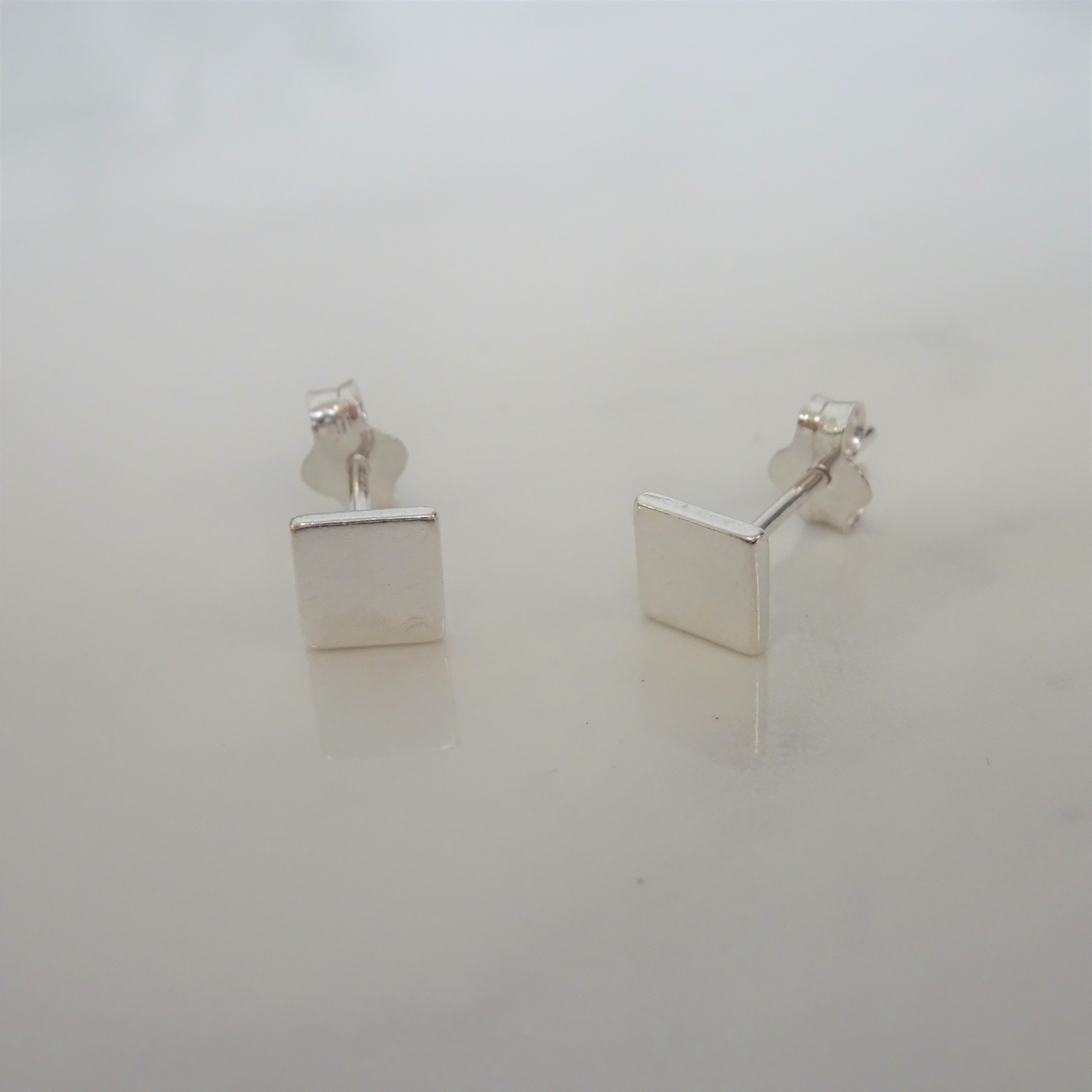 Sterling Silver 5mm Square Stud Earrings