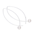 Sterling Silver & Pearl Loop Pull Through Earrings
