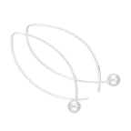 Sterling Silver & Pearl Loop Pull Through Earrings