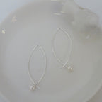 Sterling Silver & Pearl Loop Pull Through Earrings