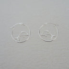 Sterling Silver Hoop Earrings with Dolphin