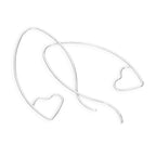 Sterling Silver Open Heart Loop Pull Through Earrings