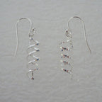 Sterling Silver Corkscrew Swirl Fish Hook Earrings