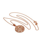 Rose Gold Plated Sterling Silver Diamond Cut Sun Flower Pendant Necklace 14 - 32 Inches
