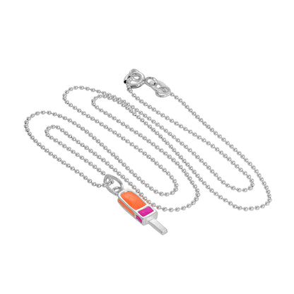 Sterling Silver & Coloured Enamel Ice Lolly Pendant Necklace 14 - 22 Inches