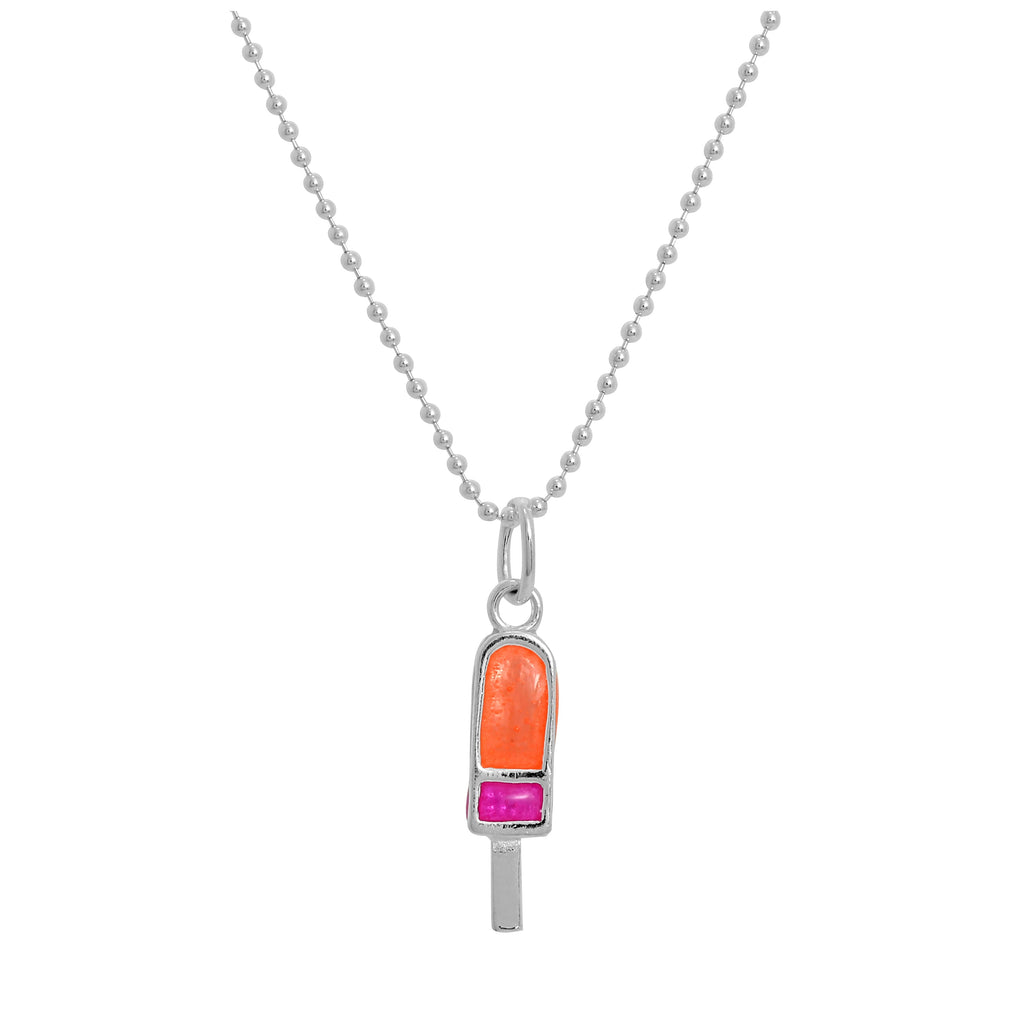 Sterling Silver & Coloured Enamel Ice Lolly Pendant Necklace 14 - 22 Inches