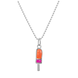 Sterling Silver & Coloured Enamel Ice Lolly Pendant Necklace 14 - 22 Inches