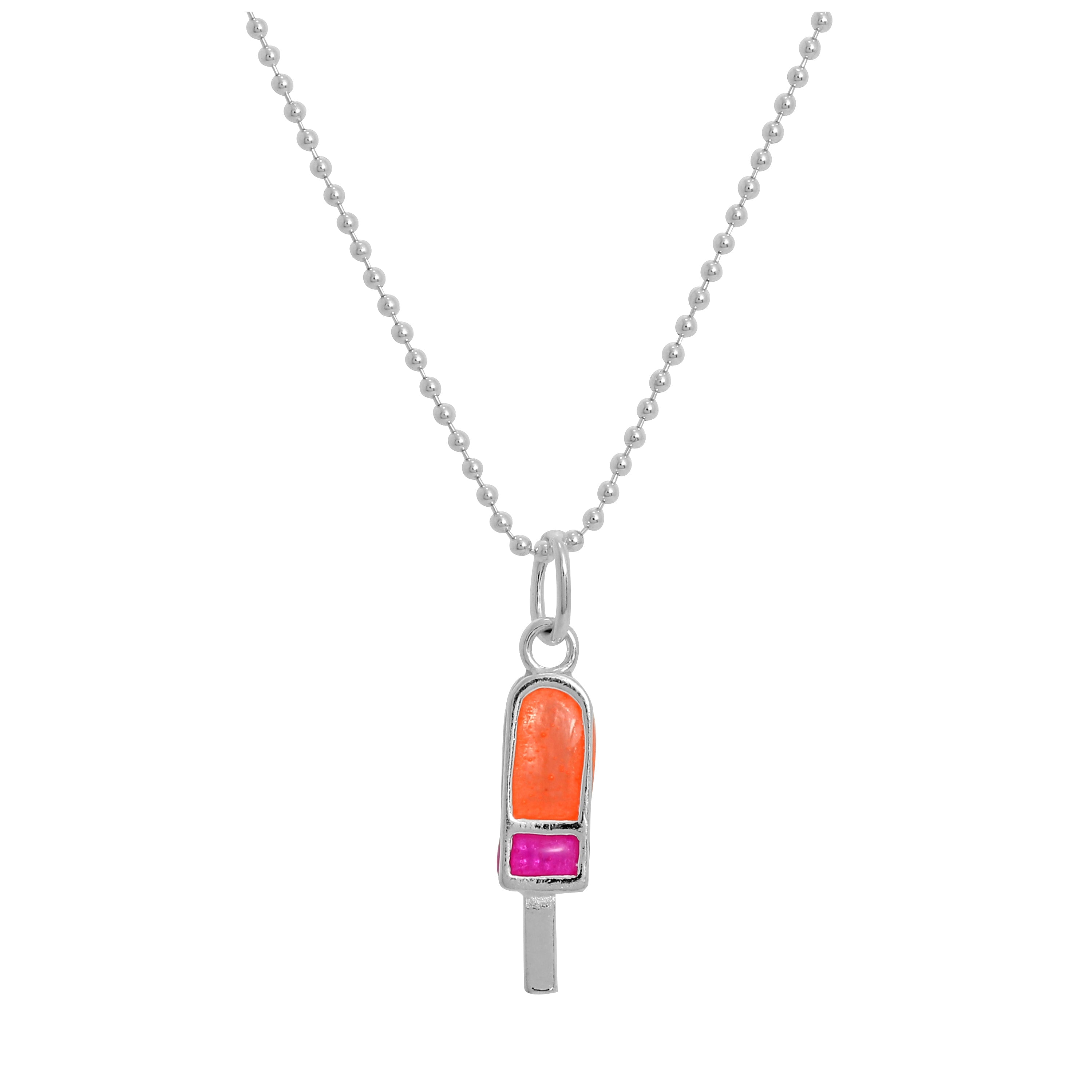 Sterling Silver & Coloured Enamel Ice Lolly Pendant Necklace 14 - 22 Inches