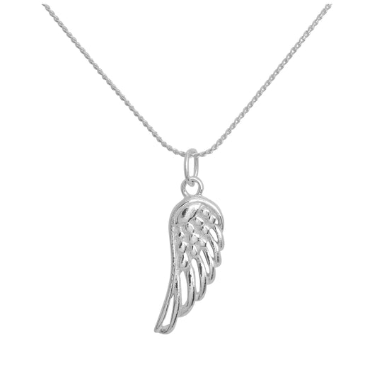 Sterling Silver Angel Wing Pendant Necklace 14 - 28 Inches
