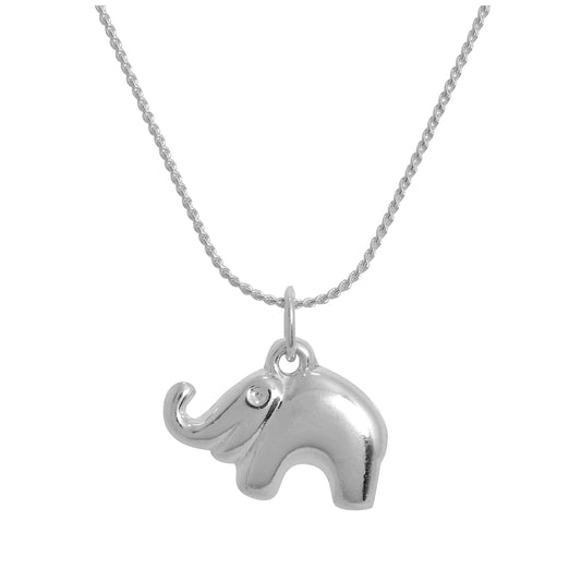 Sterling Silver Elephant Pendant Necklace 14 - 28 Inches