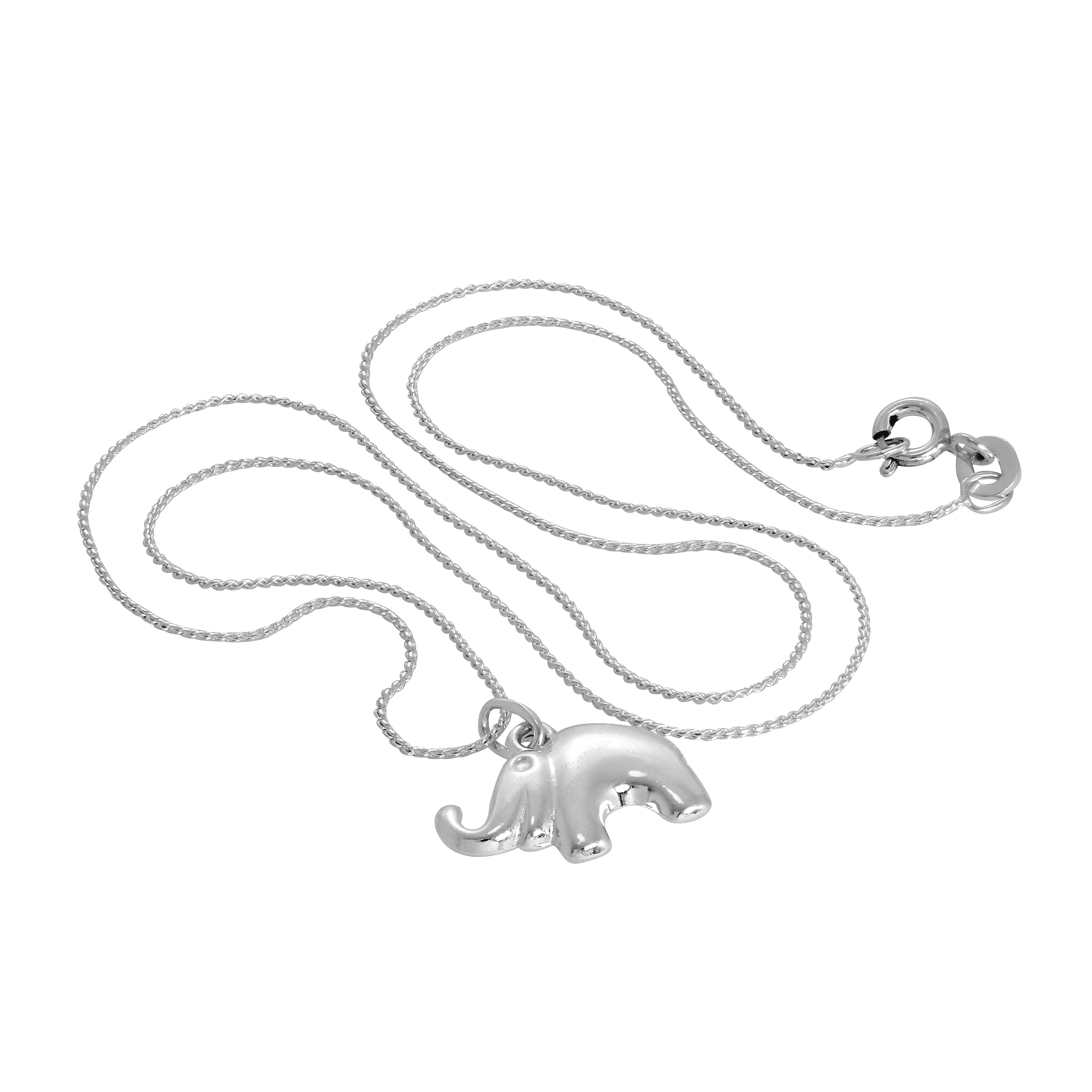 Sterling Silver Elephant Pendant Necklace 14 - 28 Inches