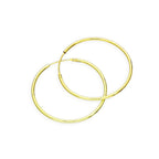 Gold Plated Sterling Silver Hoop Sleeper Earrings - 8mm - 35mm