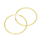 Gold Plated Sterling Silver Hoop Sleeper Earrings - 8mm - 35mm