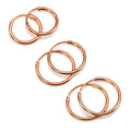 Rose Gold Plated Sterling Silver Lightweight Sleeper Hoops 8mm - 35mm