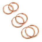 Rose Gold Plated Sterling Silver Lightweight Sleeper Hoops 8mm - 35mm
