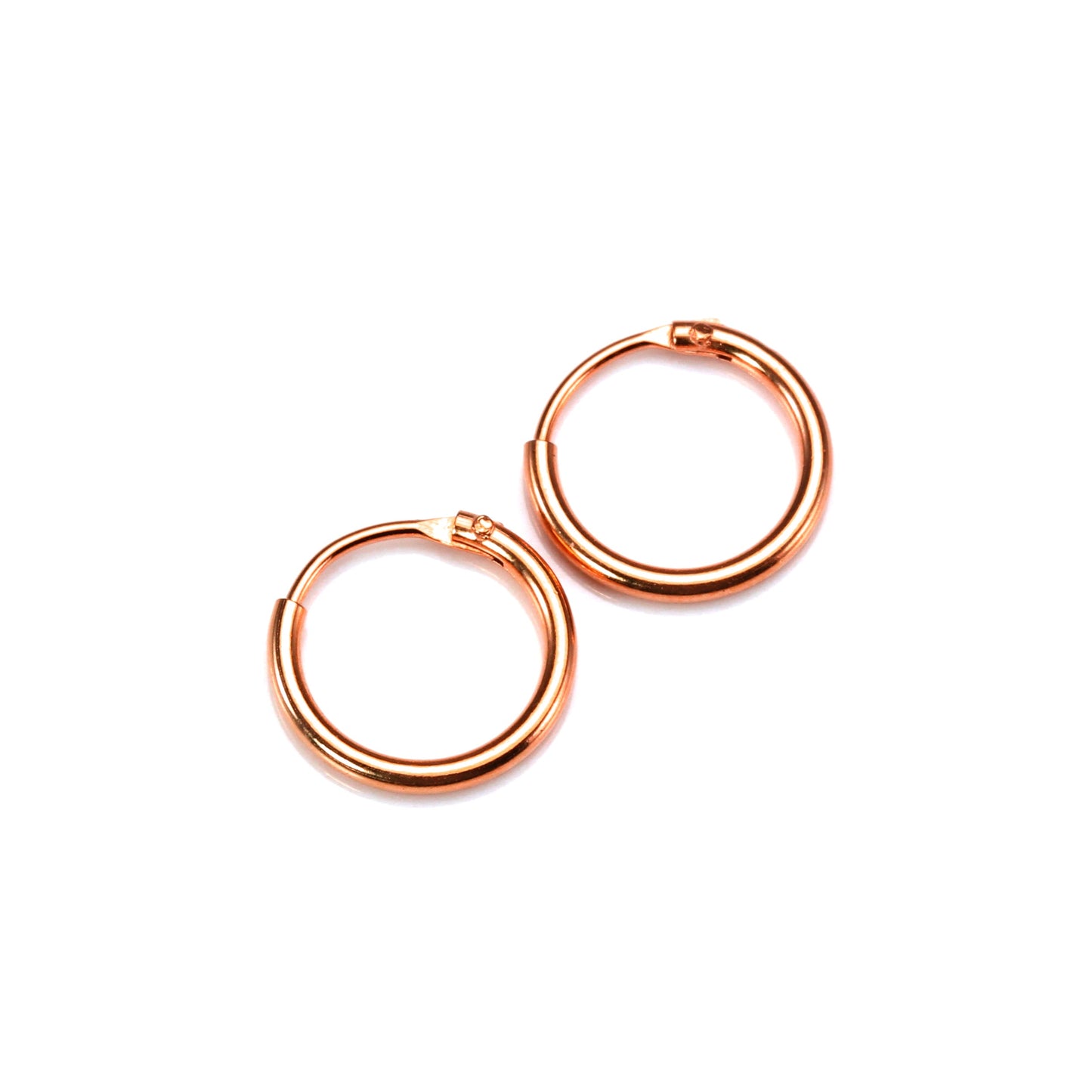 Rose Gold Plated Sterling Silver Lightweight Sleeper Hoops 8mm - 35mm