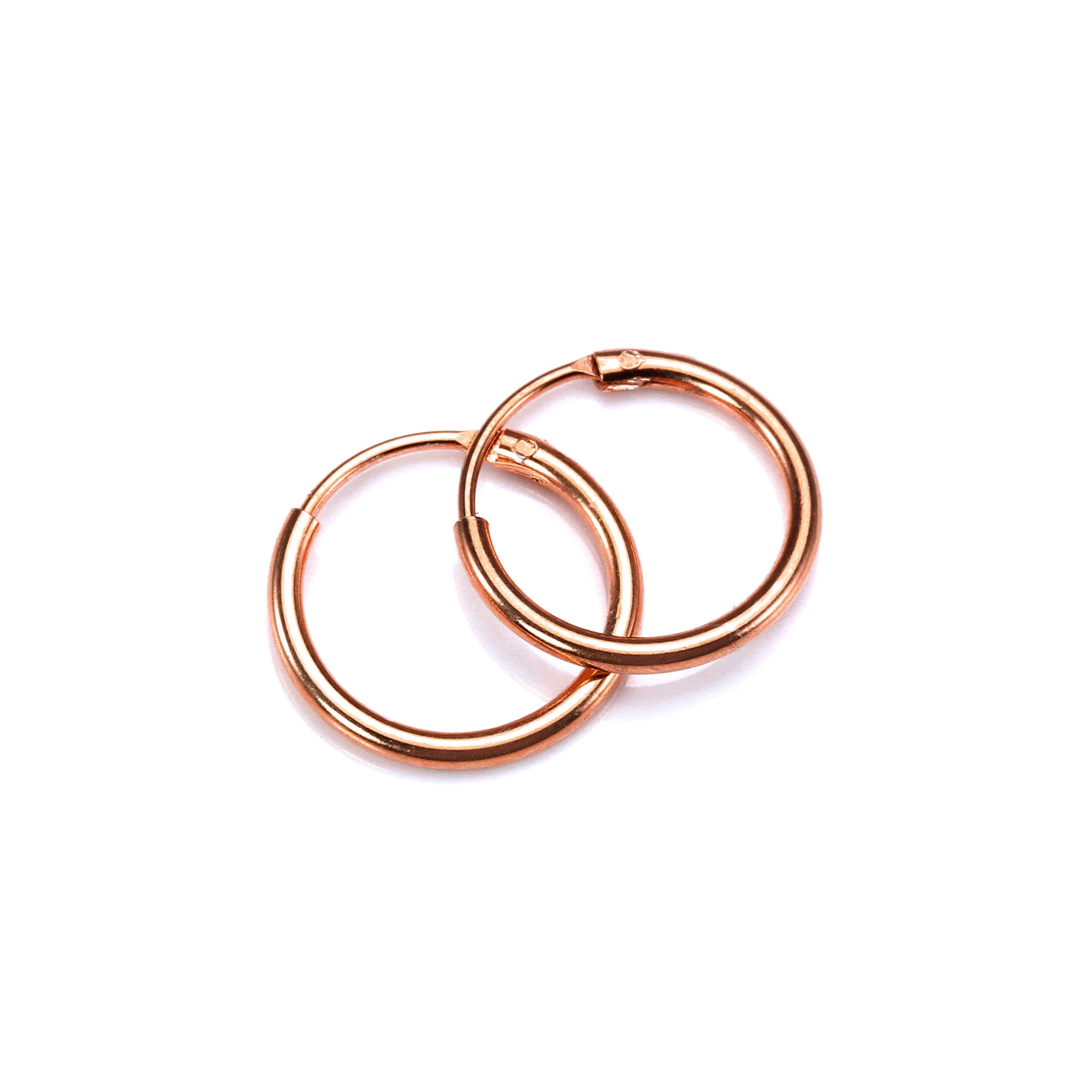 Rose Gold Plated Sterling Silver Lightweight Sleeper Hoops 8mm - 35mm
