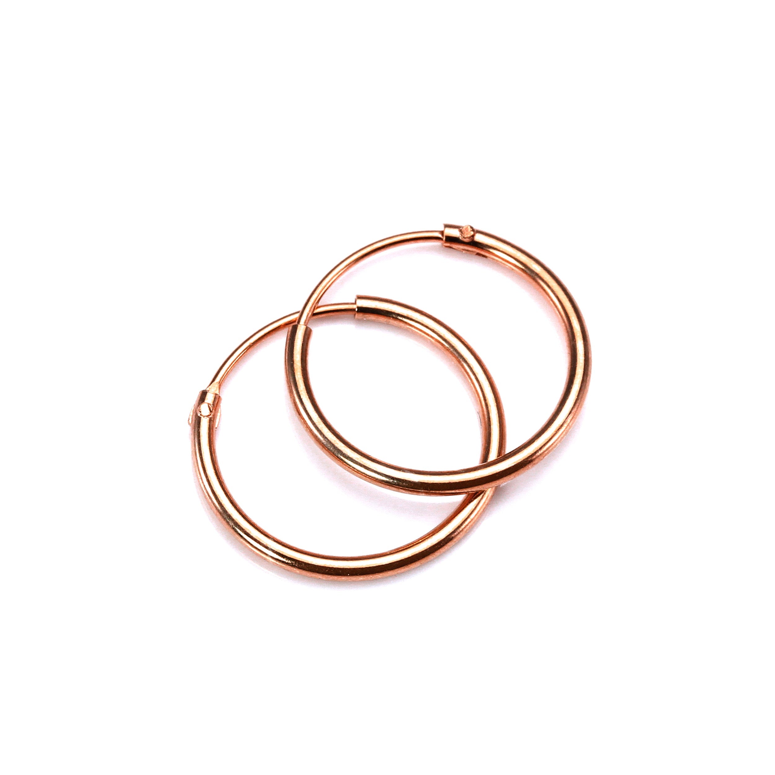 Rose Gold Plated Sterling Silver Lightweight Sleeper Hoops 8mm - 35mm