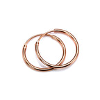 Rose Gold Plated Sterling Silver Lightweight Sleeper Hoops 8mm - 35mm