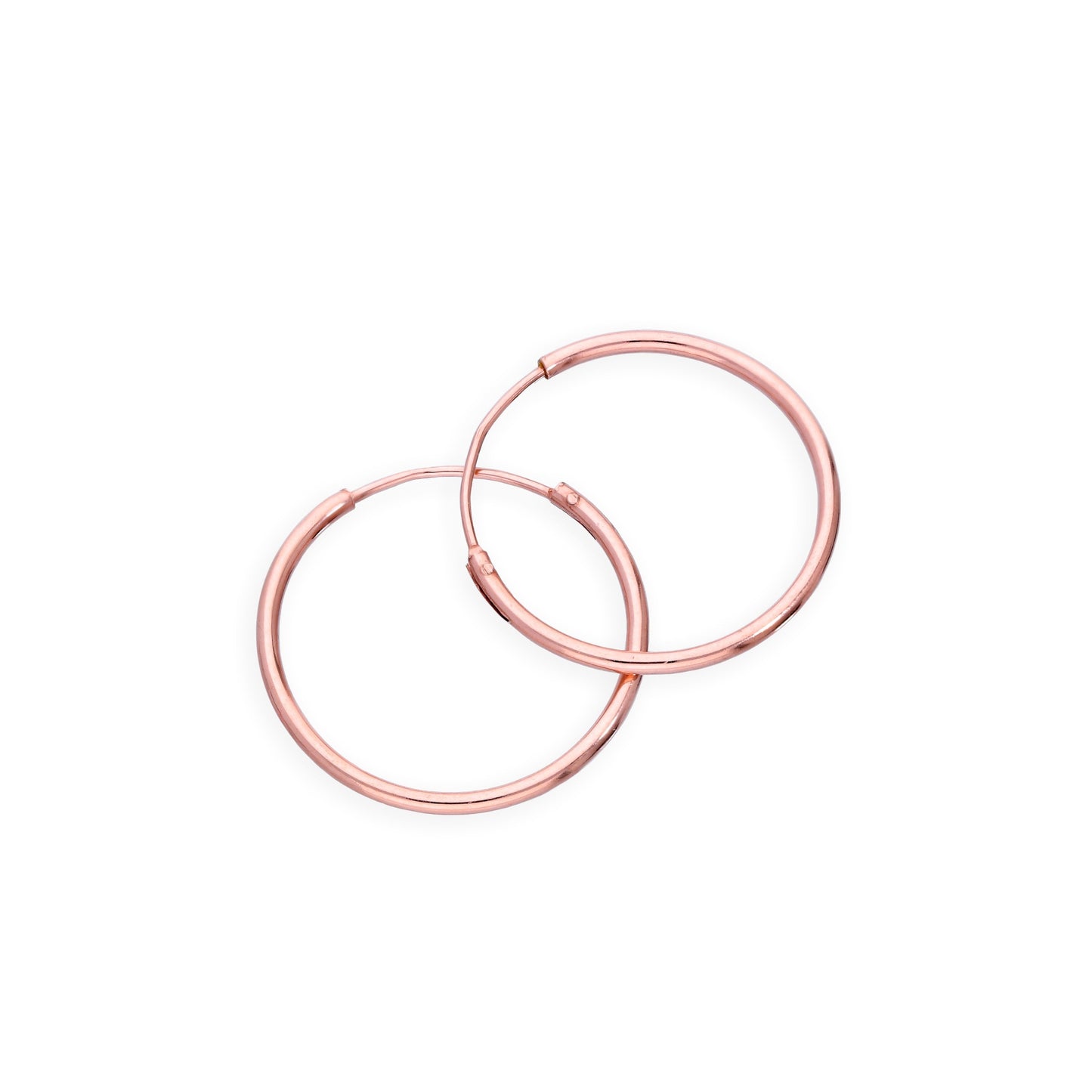 Rose Gold Plated Sterling Silver Lightweight Sleeper Hoops 8mm - 35mm