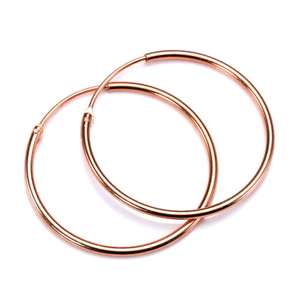 Rose Gold Plated Sterling Silver Lightweight Sleeper Hoops 8mm - 35mm